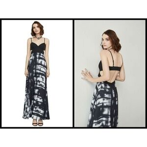 💕BCBGMAXAZRIA Bralette Cutout Tie-Dye Maxi Dress